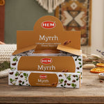 Myrrh Masala Incense with a white background