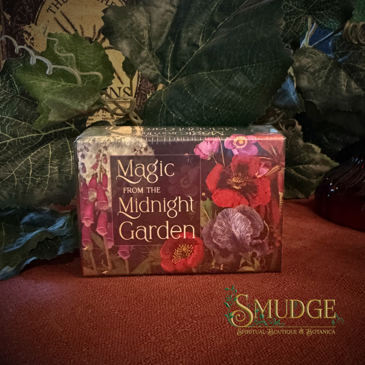 Magic from the Midnight Garden Oracle deck with a botanical background.