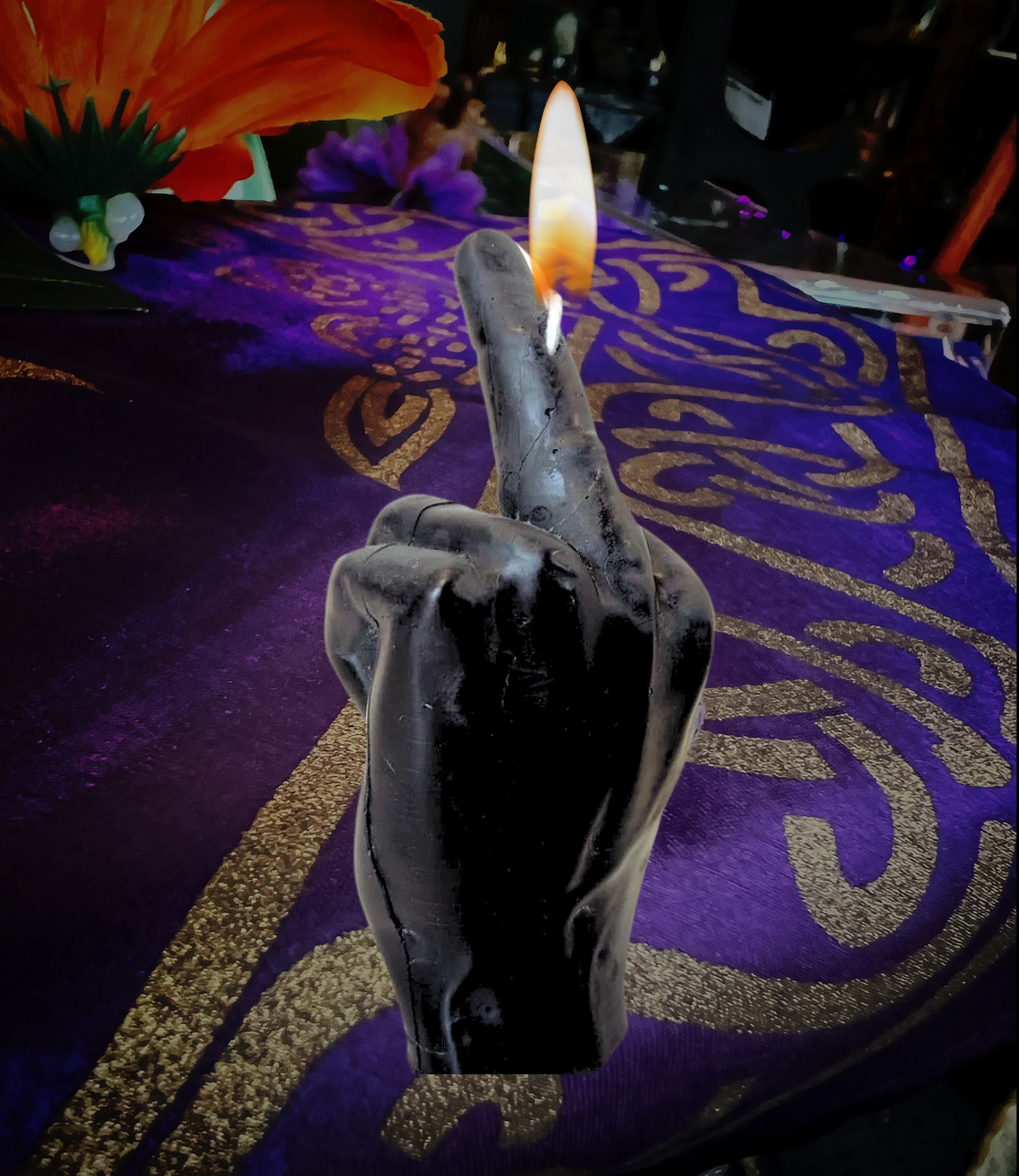 Black Middle Finger Candle