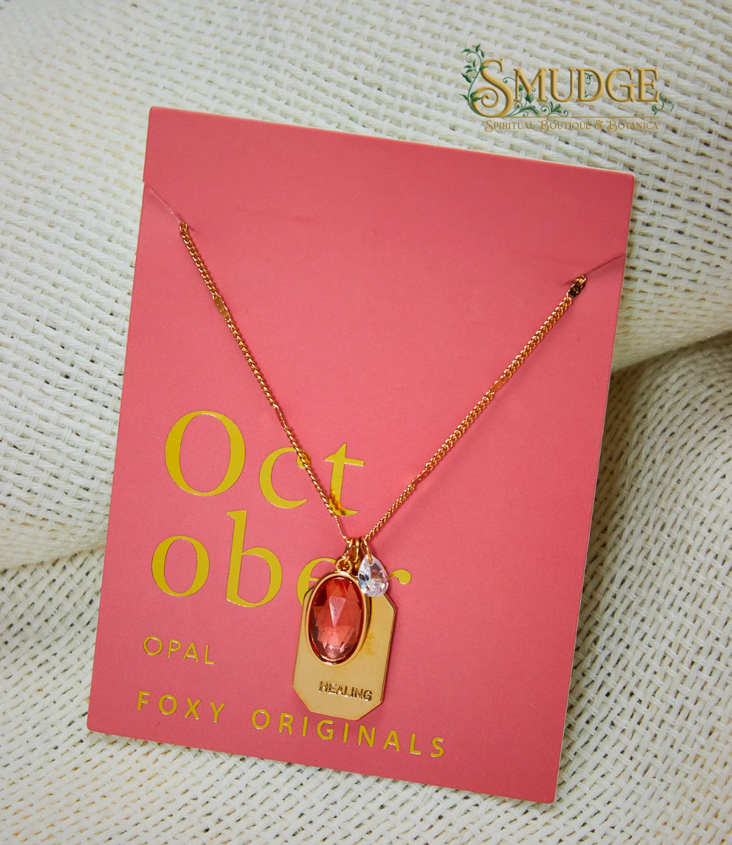 October Birthstone Necklace - Opal