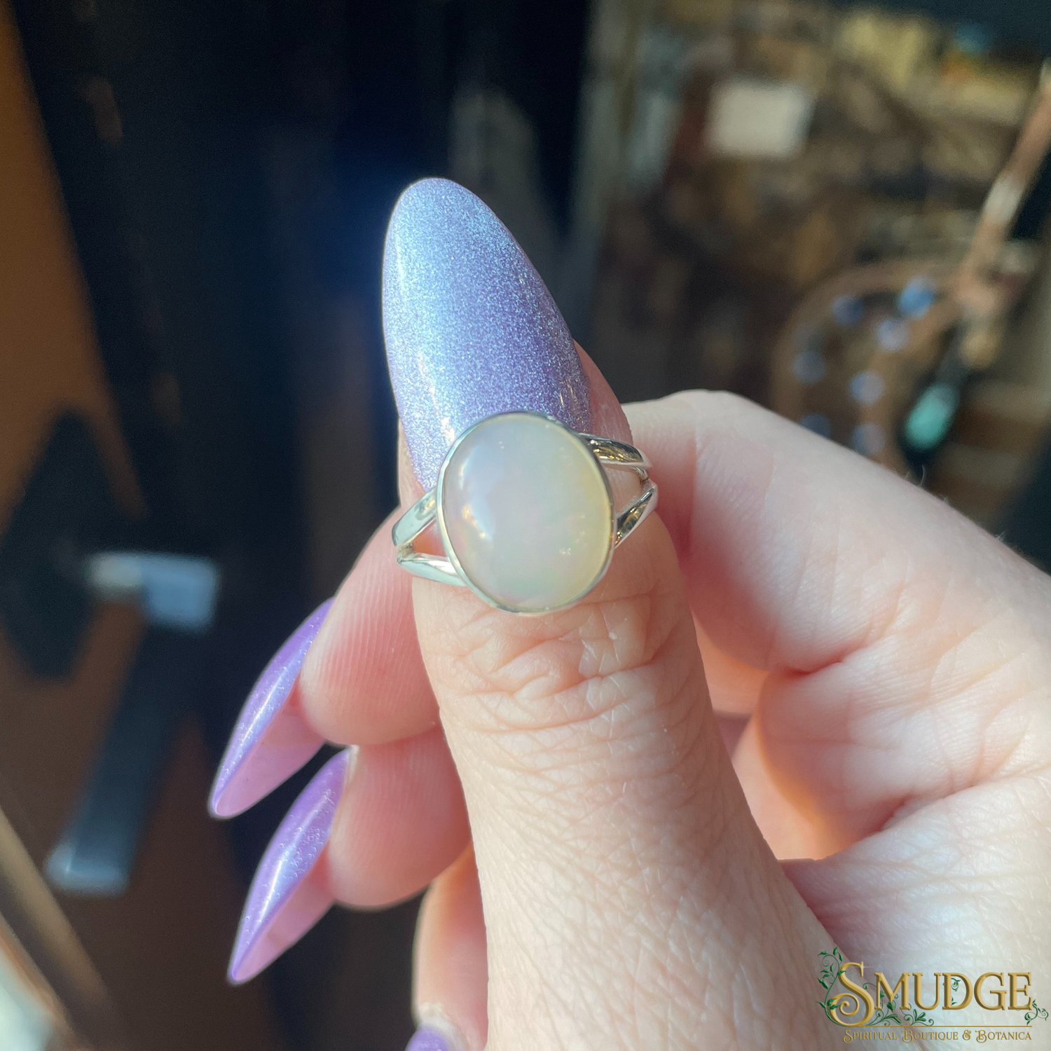 Opal Ring 925 Silver (Size 6)
