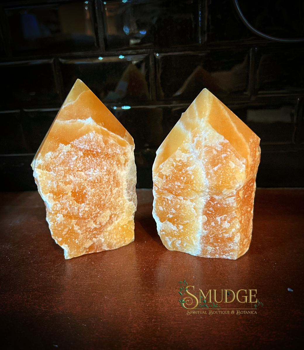 Orange Calcite - large points