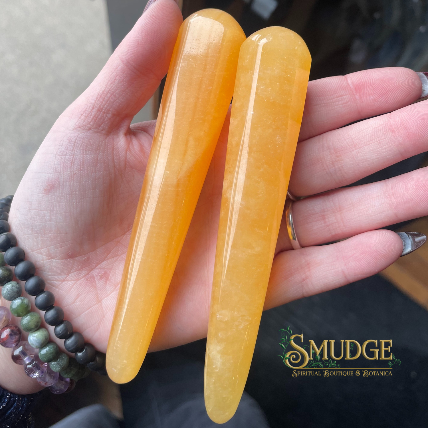 Orange Calcite Massage Wand