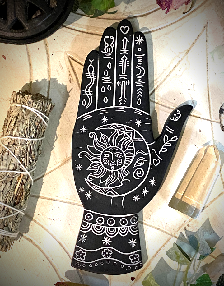 Palmistry Incense Burner Black