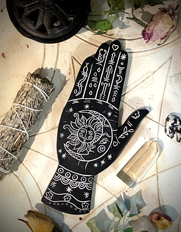 Palmistry Incense Burner Black