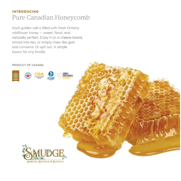 Pure Canadian Honeycomb with Smudge branding on a white background
