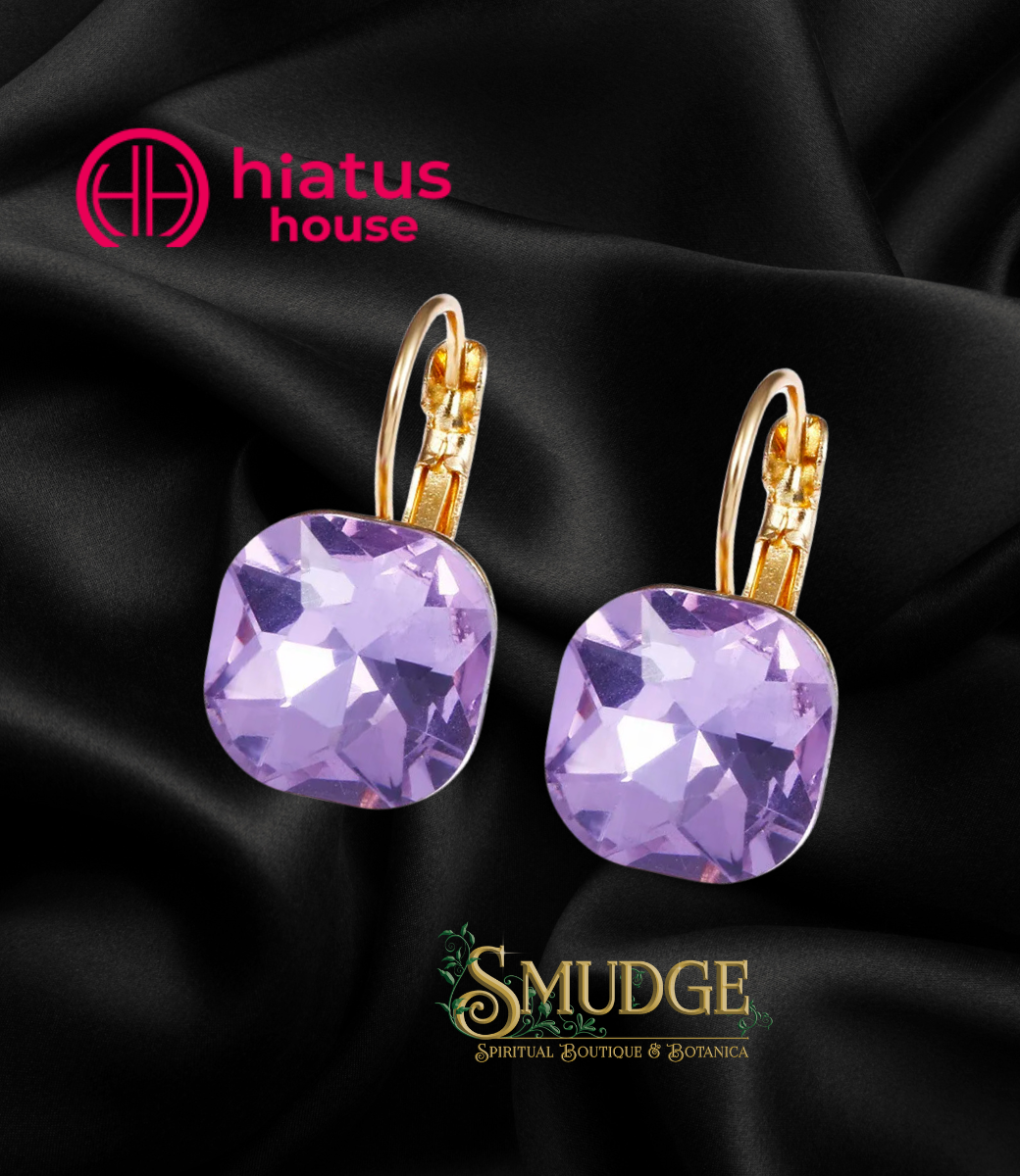 Purple Crystal Earrings