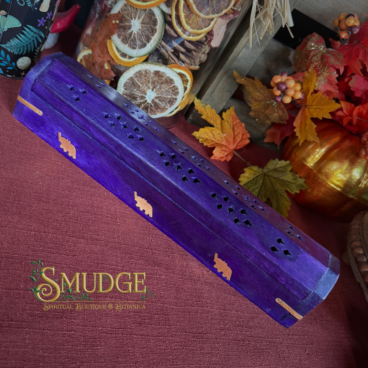 Wood Coffin Incense Box with Storage