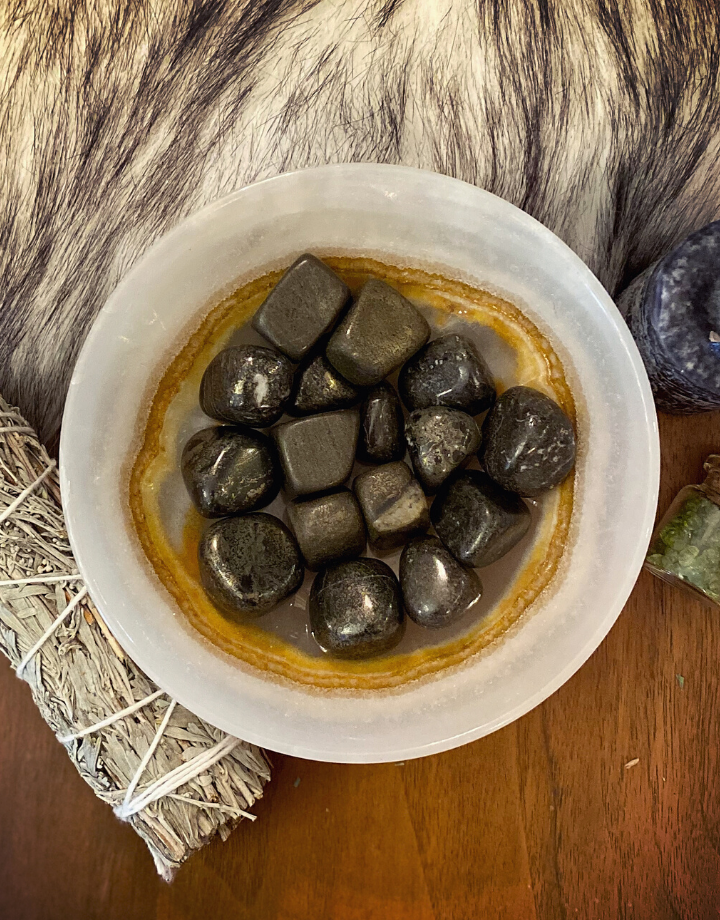 Pyrite tumbled medium