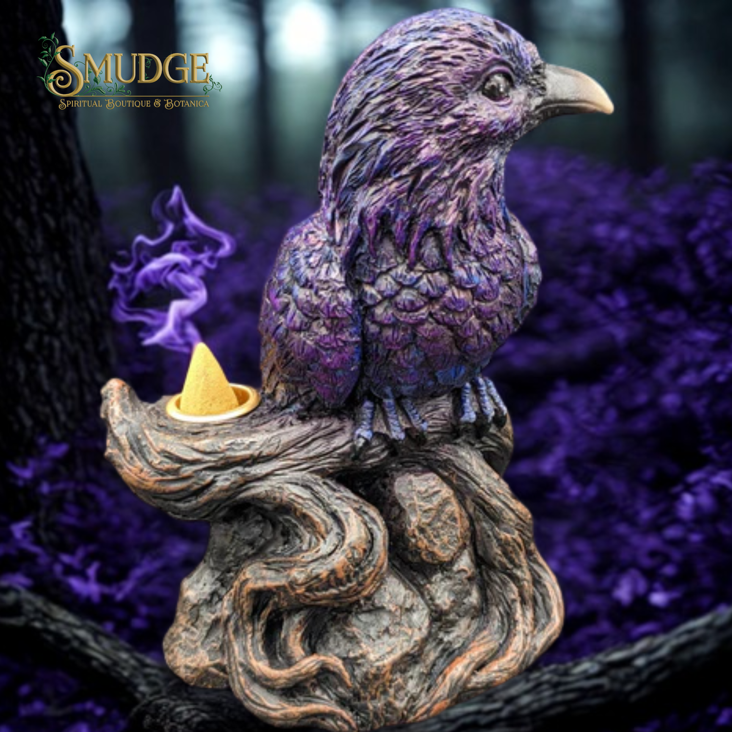 Incense Burner Backflow Purple Raven