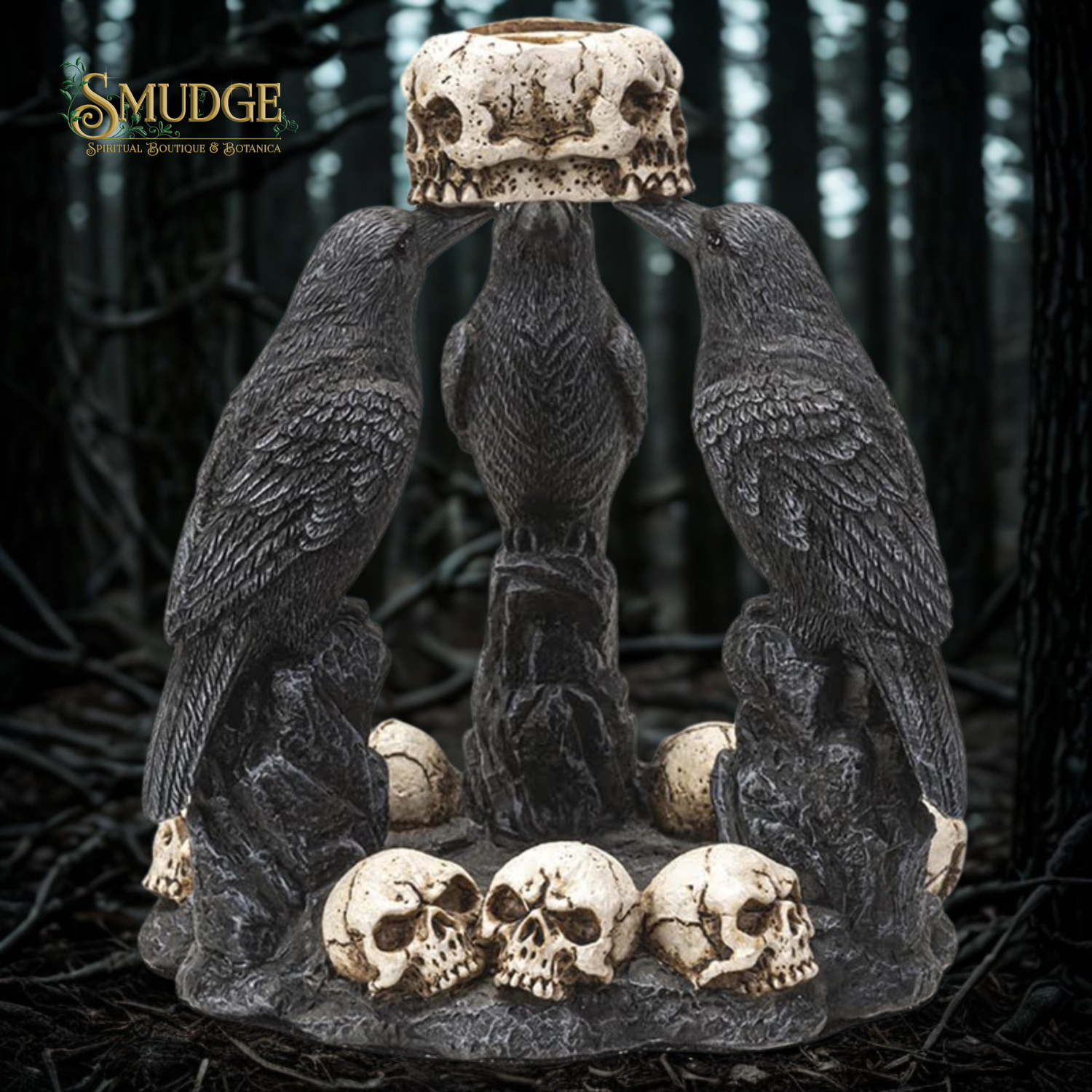 Raven & Skull Backflow Incense Burner