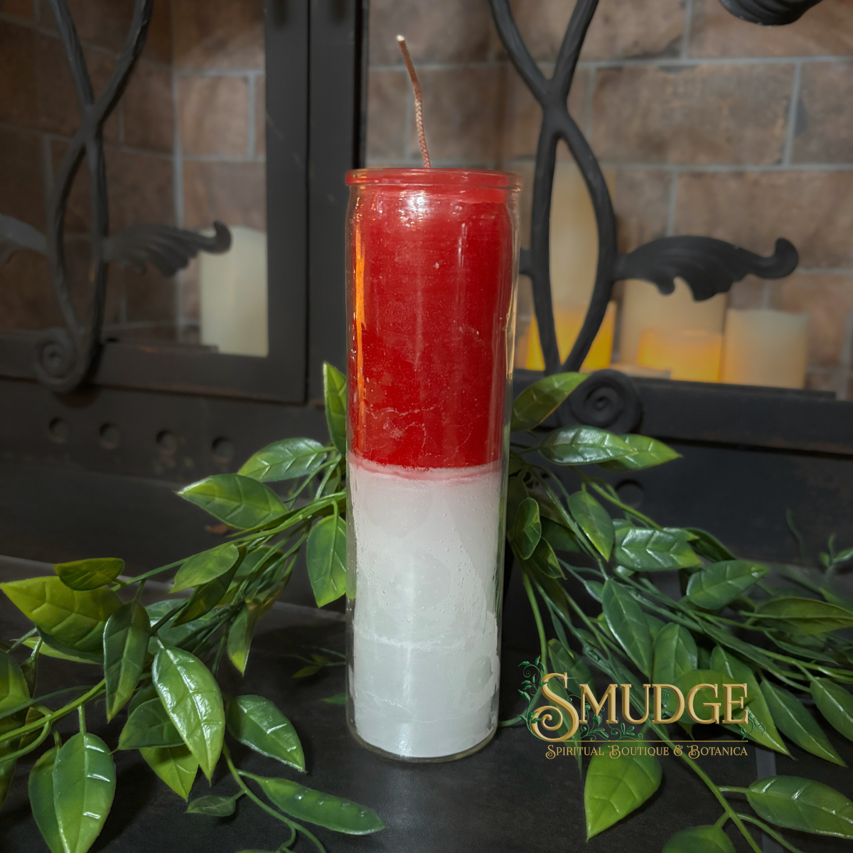 White & Red Jar Candle