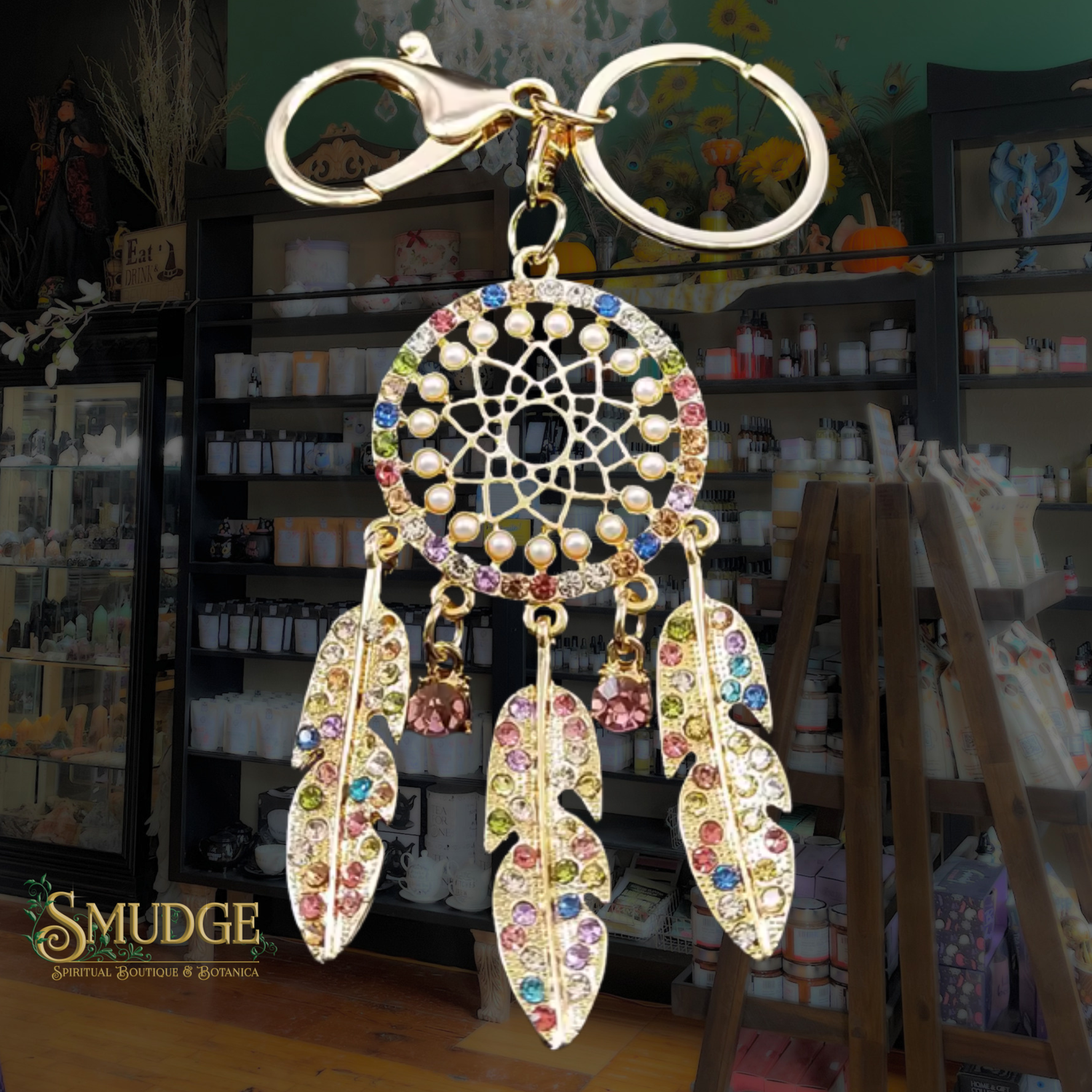 Rhinestone Dream Catcher Key Chain