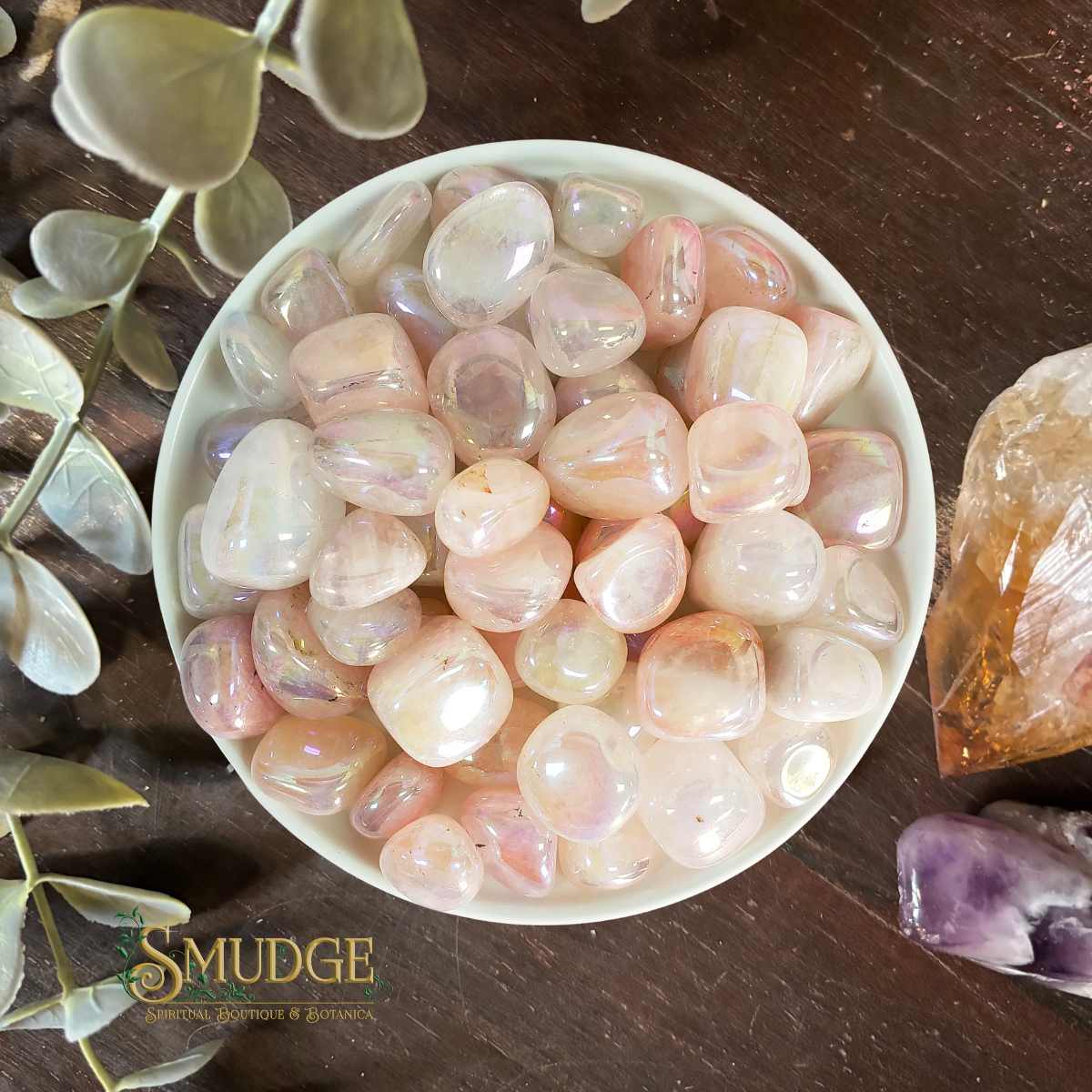 Rainbow Aura Rose Quartz