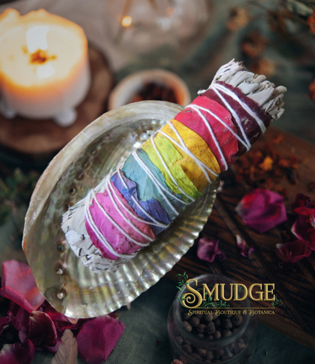 White Sage & Rose Chakra bundle 5"