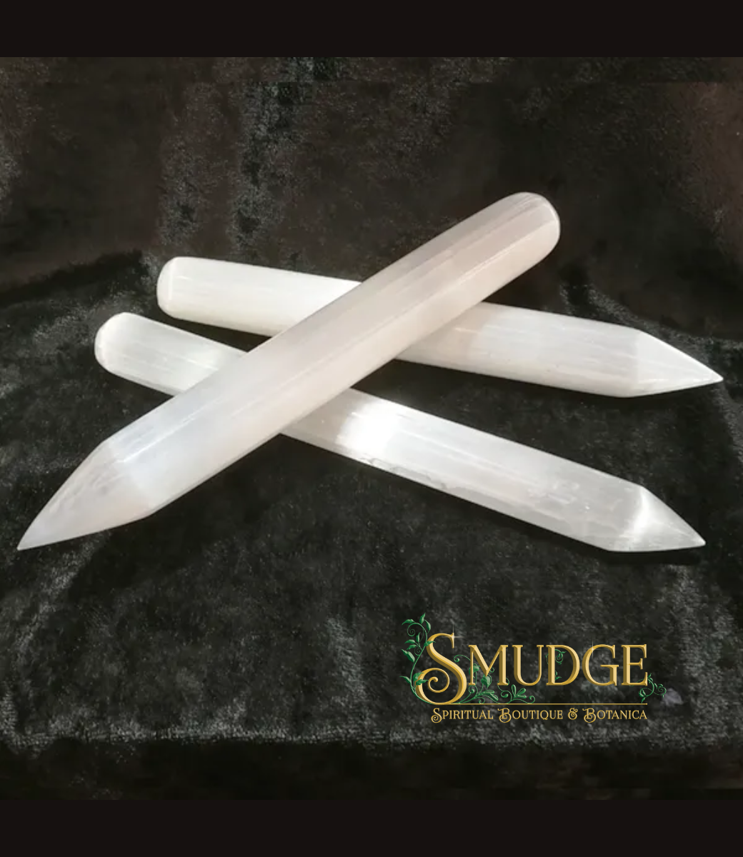 Selenite Pointed Massage Wand 6"