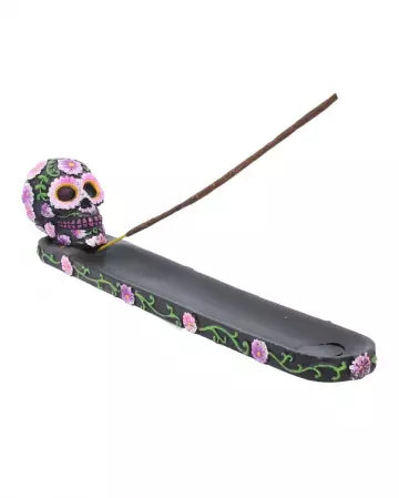 Incense Burner Pink/Black Sugar Skull