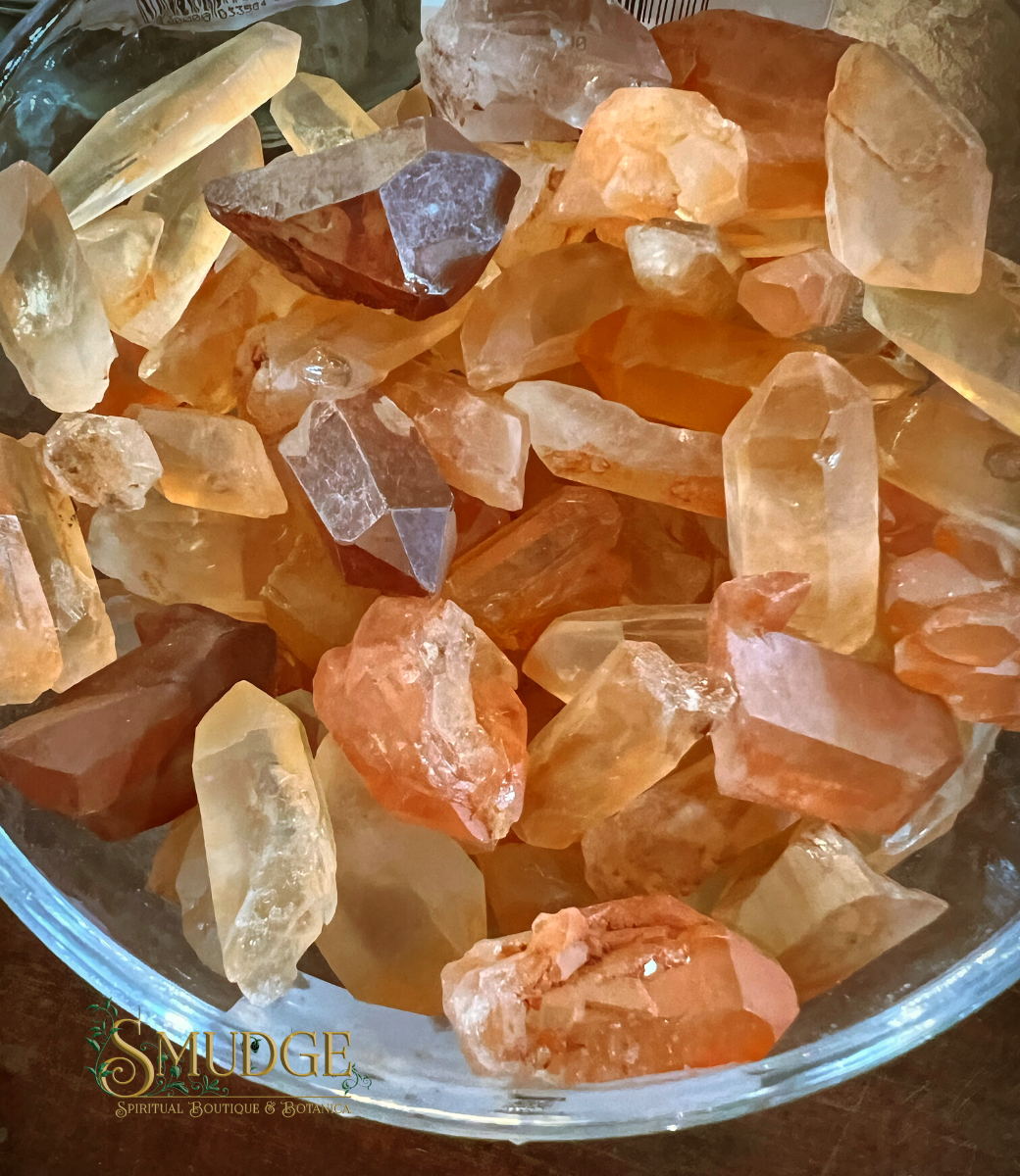Tangerine Aura Quartz Points Medium