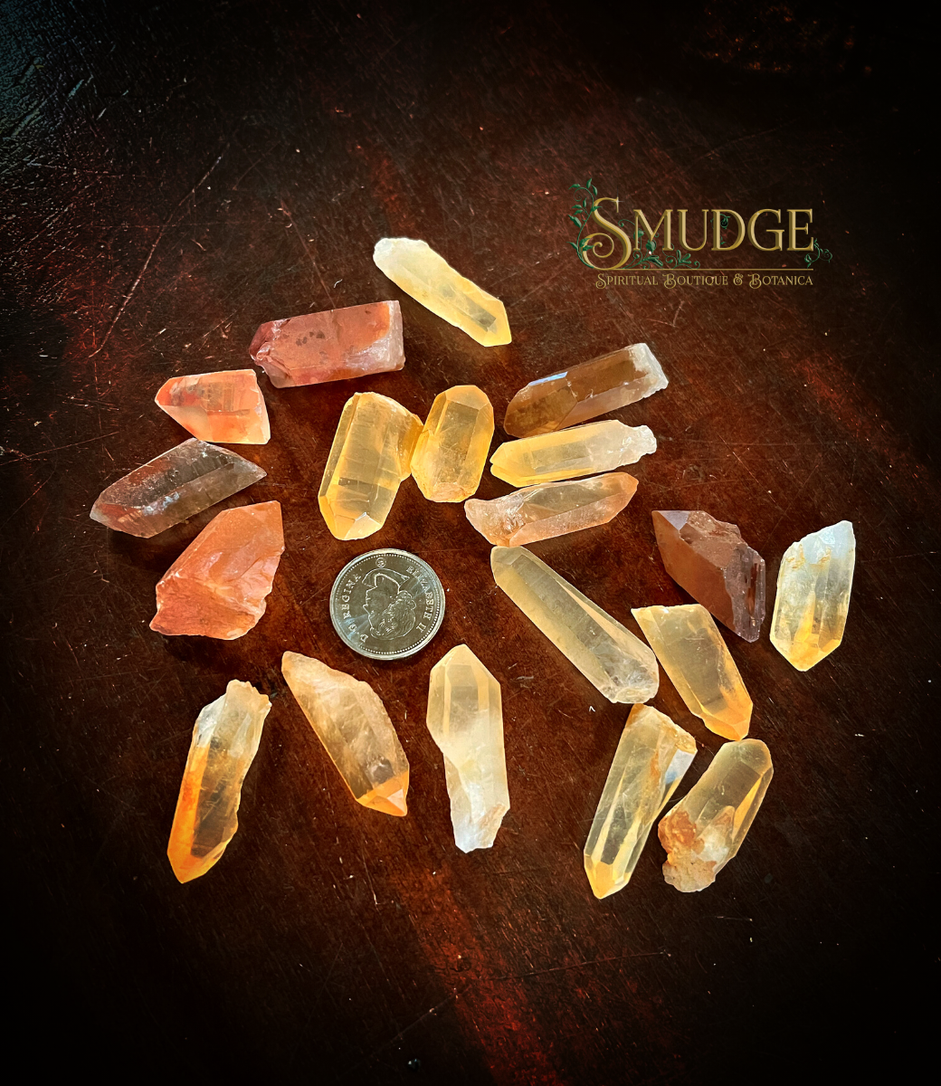 Tangerine Aura Quartz Points Medium