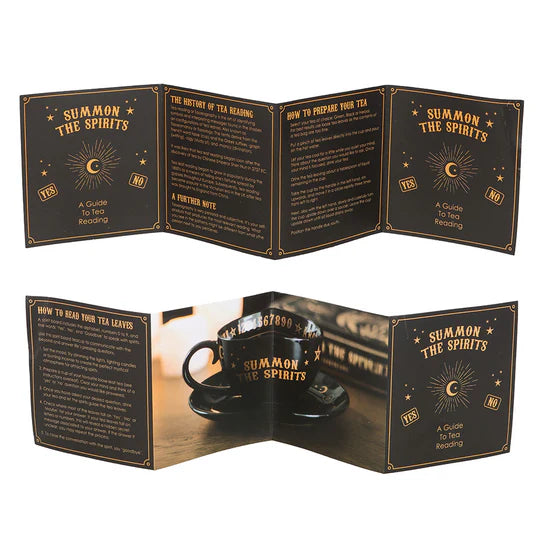 Black and Gold Talking Board Teacup and Plate Tea Reading