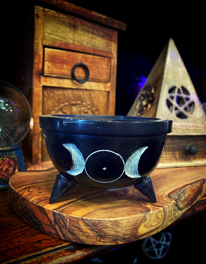 Triple Moon 4" Charcoal Incense Burner