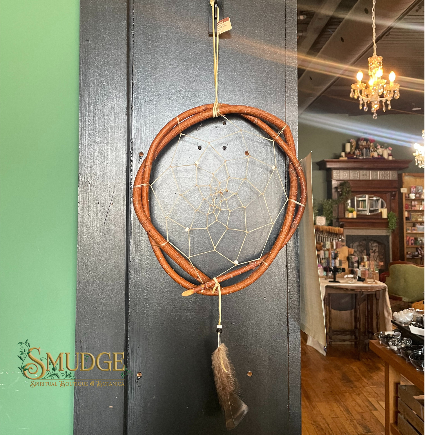 Dream Catcher Native Willow, Sinew & Turkey Feathers Large