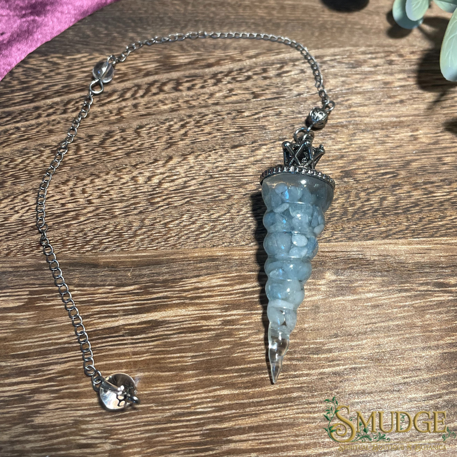 Aquamarine Unicorn Horn Pendulum