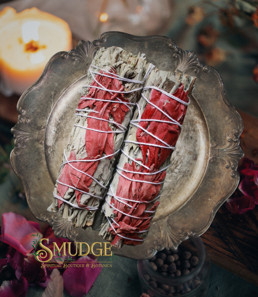 Blue & White Sage with Dragons Blood bundle 5"