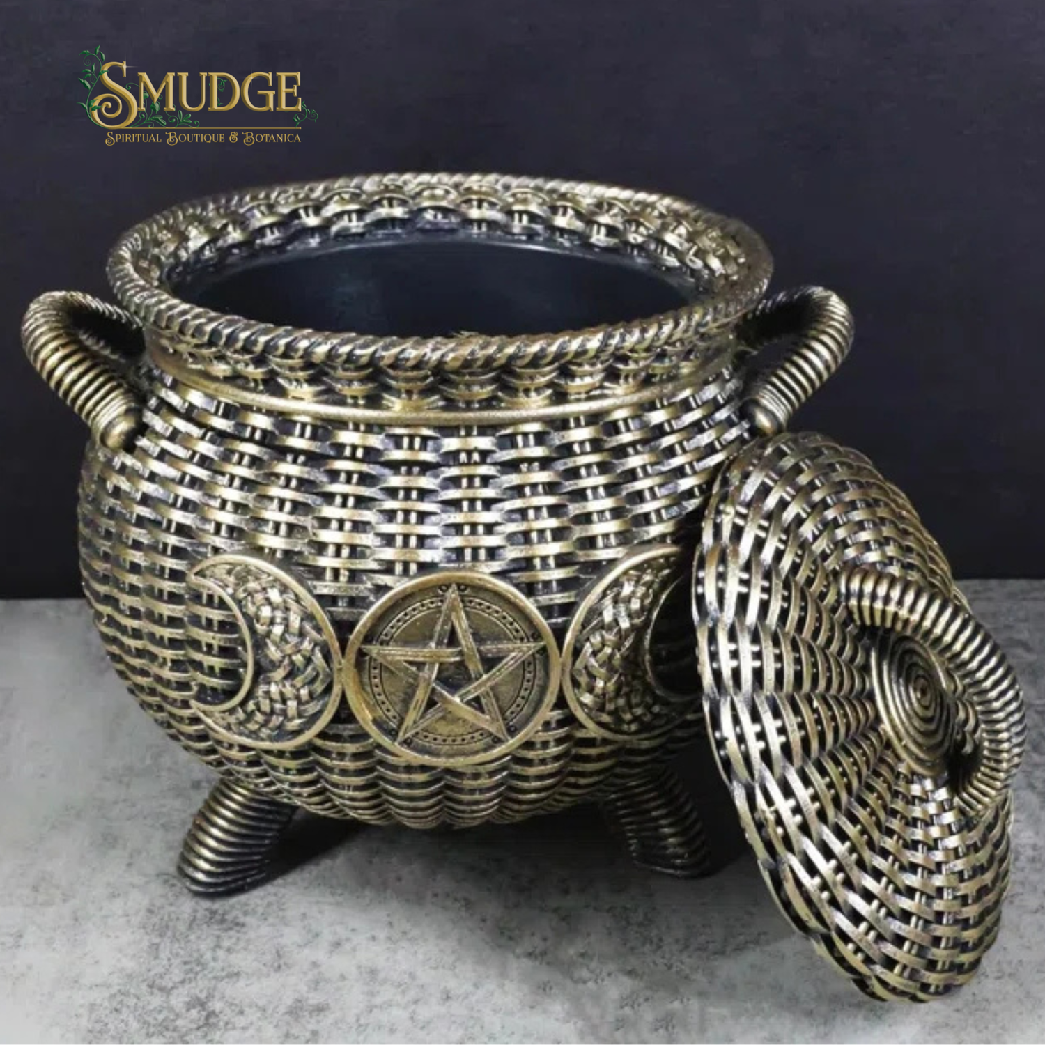 Wicker Triple Moon Cauldron